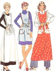 6732 Simplicity 1974 BACK WRAP TIE APRON LENGTHS PATTERN 8-10,  12,14 choice